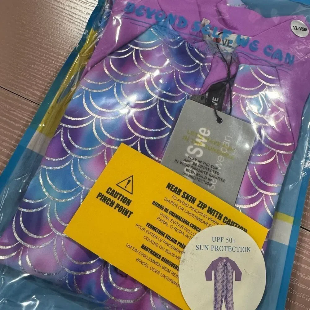 New Girls Purple Mermaid Swimsuit 12-18m